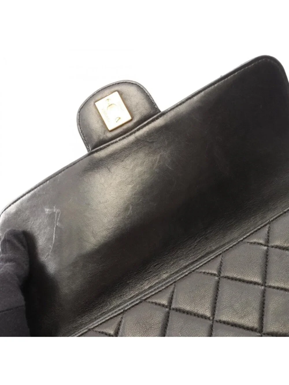 Chanel Quilted Face Black Lambskin Shoulder Bag